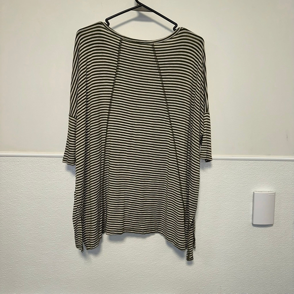 Women's mittoshop Striped Top Size S/M Green and White Oversized - Picture 6 of 12